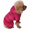 Picture of JoyDaog Fleece Lined Dog Coat with Detachable Hood and Detachable Hind Legs,Warm Puppy Jacket in Winter(Red L)