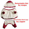 Picture of JoyDaog Fleece Lined Dog Coat with Detachable Hood and Detachable Hind Legs,Warm Puppy Jacket in Winter(Red L)