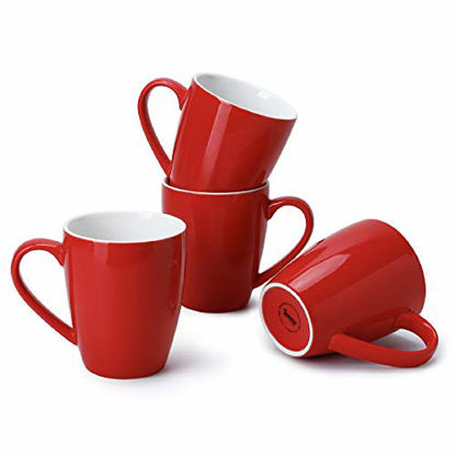 Picture of Sweese 601.404 Porcelain Mugs - 16 Ounce (Top to the Rim) for Coffee, Tea, Cocoa, Set of 4, Red