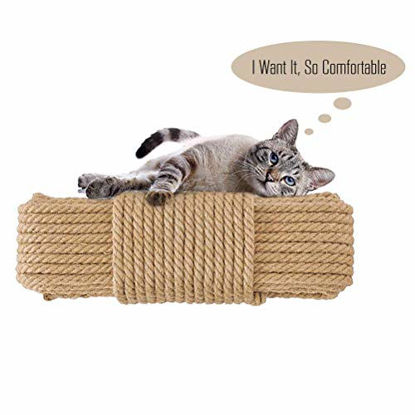 Picture of Aoneky Replacement Cat Scratching Post Sisal Rope - Hemp Rope for Cat Tree and Tower (3/8'' 66 Ft)