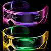 Picture of 2 Pairs LED Visor Glasses 7 Colors and 4 Modes Futuristic Glasses Light Up Glasses Honeycomb Luminous Glasses for Kids Cosplay Clubs(Stylish Style)
