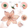 Picture of 36 Pieces 3 Size Christmas Glitter Poinsettia Artificial Wedding Flowers Christmas Flowers Decoration Ornaments for Christmas Tree New Year Home Outdoor Decoration (Rose Gold,3/ 4/ 6 inch)