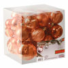 Picture of Prextex Copper Orange Christmas Ball Ornaments for Christmas Decorations - 36 Pieces Xmas Tree Shatterproof Ornaments with Hanging Loop for Holiday and Party Decoration (Combo of 6 Styles in 3 Sizes)