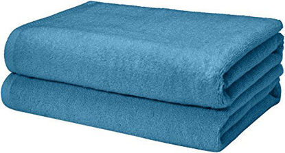 Picture of Amazon Basics Quick-Dry Bath Towels - 100% Cotton, 2-Pack, Lake Blue