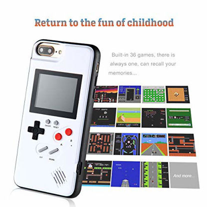 Picture of KOBWA Gameboy Case for iPhone,Retro 3D Gameboy Design Style Silicone Cover Case with 36 Small Games,Color Screen,Video Game Cover Case for iPhone X/MAX,iPhone8/8 Plus,iPhone 7/7 Plus,iPhone 6/6Plus