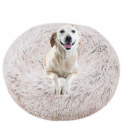 Picture of ZEJEUER Soft Washable Comfortable Pet Bed Round Nest Sleeping Sofa for Cats and Dogs GS010 (Diameter:27 inches (70cm), Gradient Coffee)