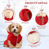 Picture of 3 Pieces Pet Dog Clothes Christmas Knitwear Fleece Warm Dog Hoodie Winter Dog Hoodie Sweater New Year Small Dog Jacket Hooded Puppy Coat Clothing Soft Thickening Pup Dogs Shirt for Dogs, Red (Large)