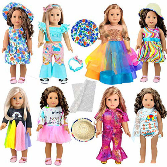18 inches Doll Clothes 10 Different Unique Styles Well Fit for American  Girls Doll, Doll and Me, My Life Doll, and My Generation Doll by Party  Zealot