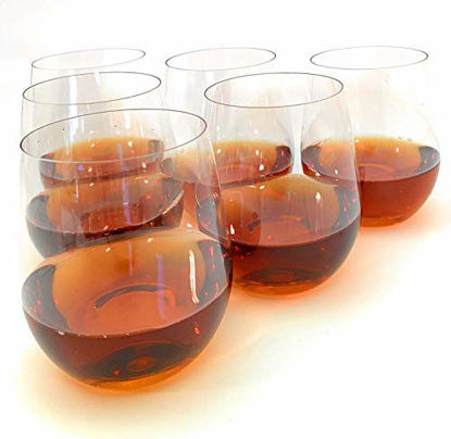 Picture of 24 piece Stemless Unbreakable Crystal Clear Plastic Wine Glasses Set of 24 (12 Ounces)