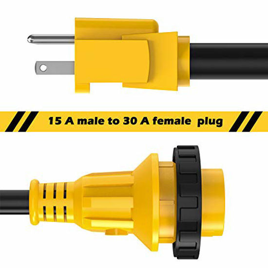 GetUSCart Kohree Dogbone Heavy Duty RV Power Cord Plug Adapter, 15Amp