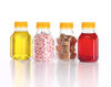 Picture of (24) 8 oz. Clear Food Grade Plastic Juice Bottles 8 Oz with Caps (24/Pack) (Orange Lids)