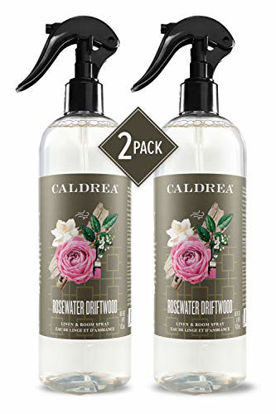 Picture of Caldrea Linen and Room Spray Air Freshener, Made with Essential Oils, Plant-Derived and Other Thoughtfully Chosen Ingredients, Rosewater Driftwood, 16 oz, 2 Pack