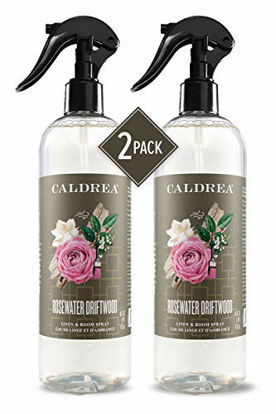 Picture of Caldrea Linen and Room Spray Air Freshener, Made with Essential Oils, Plant-Derived and Other Thoughtfully Chosen Ingredients, Rosewater Driftwood, 16 oz, 2 Pack