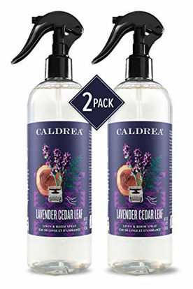 Picture of Caldrea Linen and Room Spray Air Freshener, Made with Essential Oils, Plant-Derived and Other Thoughtfully Chosen Ingredients, Lavender Cedar Leaf, 16 oz, 2 Pack