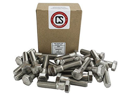 Picture of Stainless 1/2-13 x 2" Hex Head Bolts (3/4" to 5" Lengths Available in Listing), 304 Stainless Steel, 25 Pieces (1/2-13 x 2")