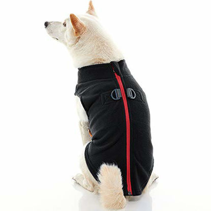 Picture of Gooby Zip Up Fleece Dog Vest - Black, Large - Step-in Dog Jacket with Zipper Closure and Leash Ring - Winter Small Dog Sweater - Warm Dog Clothes for Small Dogs for Indoor and Outdoor Use