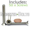 Picture of (50) M6-1.00 x 50mm (FT) - Stainless Steel Flat Head Socket Caps Screws Countersunk DIN 7991 - A2-70/18-8 - MonsterBolts (50, M6 x 50mm)