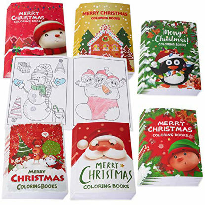 Picture of 54PCS Christmas Coloring Books Kids Party Favors - Xmas Stockings Goodie Bags Stuffer Filler Fun Holiday Party Supplies