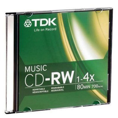 Picture of TDK 47912 CD-RW 80min Music 1X-4X Slim Jewelcase