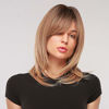 Picture of HAIRCUBE Wigs for Women Shoulder-Length Ombre Brown Wigs Charming Long Curly Wigs 18 Inch Wig with Bangs Daily Use