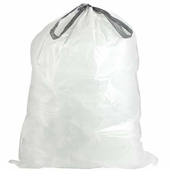 Picture of Plasticplace simplehuman (x) Code H Compatible (100 Count) Drawstring Garbage Liners, White