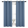 Picture of NICETOWN Kitchen Curtains with Grommet Top, Privacy & Room Darkening Thermal Insulated Draperies for Boys Bedroom, Nursery (Stone Blue, 34" Wide by 54" Long, Set of 2)