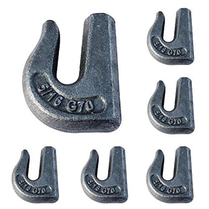 Picture of (Pack of 6) 5/16" Weld-On Forged Clevis Grab Chain Hooks - Grade 70