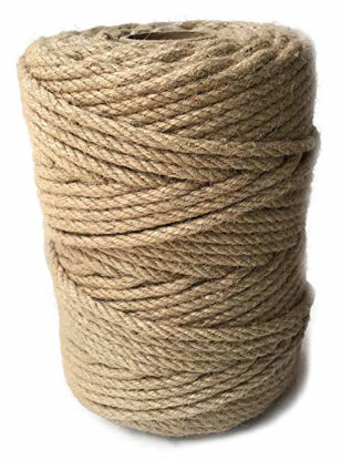 Picture of ILIKEEC 328 Feet Jute Rope, 6mm 4-Ply Natural Thick Jute Twine String for Floristry, DIY Arts Crafts, Gardening Bundling and Cat Scratch Post (Brown)
