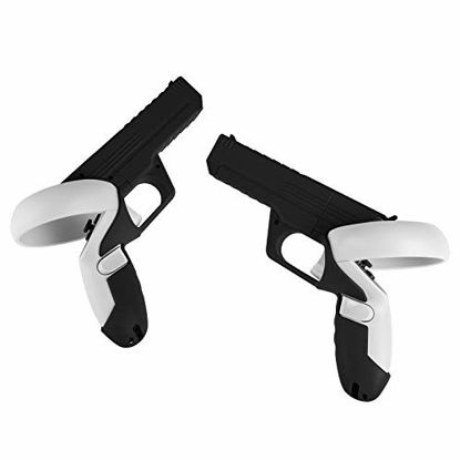 Picture of (1 Pair) Seltureone VR Game Gun Adapter Compatible for Oculus Quest 2 Controller, Meta Quest 2 Accessories for FPS Gaming, Black