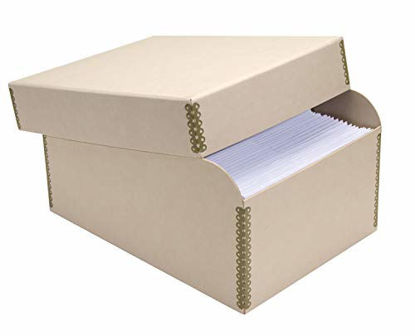 Picture of Lineco Photo Storage Box, Holds 1000 3x5" or 4x6" Photos, Removable Lid, with Photo Envelopes, Color: Tan