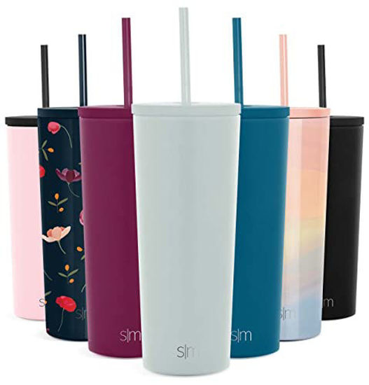 GetUSCart Simple Modern Classic Insulated Tumbler with Straw and Flip
