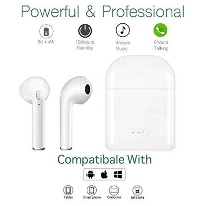Picture of Bluetooth Headset,Wireless Earbuds 4.1 Sport Headset with Charging Case In-Ear Headphones Earphone with Mic Cordless Sport Headsets for iPhone 8 8 plus 7 7plus 7S Samsung