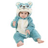 Picture of MICHLEY Unisex Baby Boy Girl Hooded Romper Winter Animal Cosplay Jumpsuit Pajamas, Blue, 19-24months, Size 100