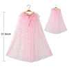 Picture of Princess Dress Up Cape with Crown Wand Gloves Jewelry Set Girls Cloak Halloween Costume Accessories Pink