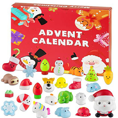 Picture of HOOJO Advent Calendar 2021 Fidget Toy for Kids and Teens, Countdown to Christmas with 24 Mochi Squishy Pack, 24 Days of Surprise for Xmas Holiday