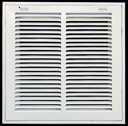 Picture of 10" X 10" Return Air Filter Grille - Filter Included - Easy Plastic Tabs for Removable Face/Door - HVAC Vent Duct Cover - White [Outer Dimensions: 11.75w X 11.75h]