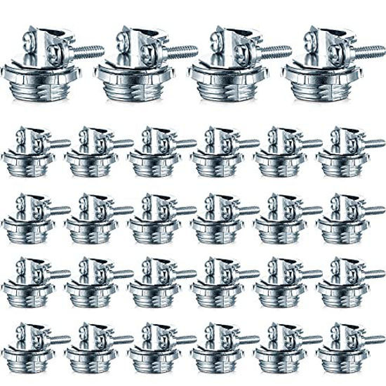 Picture of Clamp Type Connector Cable Connector Clamp Cable Connector for Metallic Conduit Protect Cables Silver (32, 1/2 Inch)