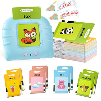Picture of MOFGDNI Talking Flash Cards Educational Toys for 2 3 4 Year Old Boys Girls, Toddlers Learning Toys Electronic Interactive Toys, Preschool Montessori Toys Christmas Birthday Gift for Kids Ages 2 3 4 5