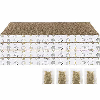 Picture of PatiencET Cat Scratcher 4 PCS Reversible Scratcher Scratching with Scratch Texture Design Durable Scraper