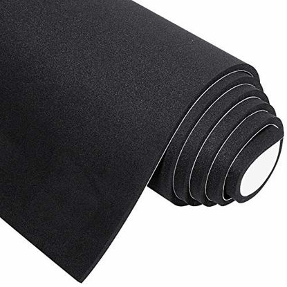 Picture of MAGZO Adhesive Rubber Mat, 1/4 Inch Thickness x 12 Inch Width x 59 Inch Length Sponge Neoprene Roll Neoprene Adhesive Use in Foam Insulation, Soundproof, DIY Project, Non-Slip, Shock-Absorbing