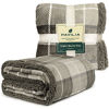 Picture of PAVILIA Premium Plaid Sherpa Fleece Throw Blanket | Super Soft, Cozy, Plush, Lightweight Microfiber, Reversible Throw for Couch, Sofa, Bed, All Season (50 X 60 Inches Brown Taupe)