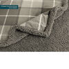 Picture of PAVILIA Premium Plaid Sherpa Fleece Throw Blanket | Super Soft, Cozy, Plush, Lightweight Microfiber, Reversible Throw for Couch, Sofa, Bed, All Season (50 X 60 Inches Brown Taupe)