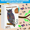 Picture of Owl Wooden Puzzles for Adults Wooden Jigsaw Puzzles Owl Animal Shape Colorful Puzzles Funny Bird Puzzles Animal Shaped Craft Toy with Storage Bag and Storage Box for Boys Girls Present (Style 2)