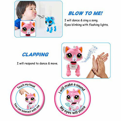 Picture of amdohai Robot Cat Interactive Catty Toy Electronic Music Pet for Age 3 4 5 6 7 8 Year Old Girls Gift Idea(Pink)
