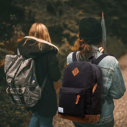 Picture of School Backpack, College Lightweight Student Laptop Bookbag for Teen Boys Girls Black