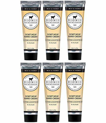Picture of Dionis - Goat Milk Skincare Milk & Honey Scented Hand Cream (1 oz) - Set of 6 - Made in the USA - Cruelty-free and Paraben-free