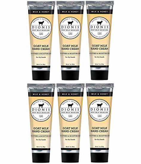 Picture of Dionis - Goat Milk Skincare Milk & Honey Scented Hand Cream (1 oz) - Set of 6 - Made in the USA - Cruelty-free and Paraben-free