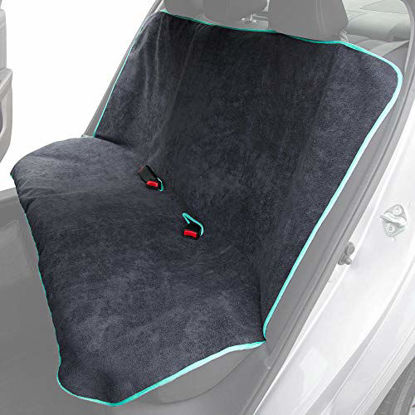 Picture of BDK UltraFit Car Seat Towel Cover, Rear Bench with Mint Trim - Waterproof Machine-Washable Sweat Protector, Ideal for Gym Swimming Surfing Running Crossfit, Universal Fit for Auto Truck Van and SUV