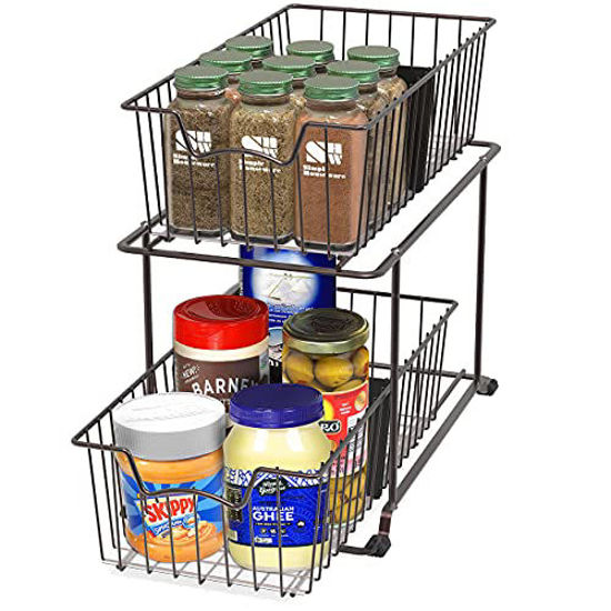 GetUSCart SimpleHouseware 2 Tier Wire Basket Drawer Organizer