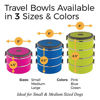Picture of Healthy Human Portable Dog & Pet Travel Bowls with Lid - Human Grade Stainless Steel - Ideal for Food & Water - Blue - 2 Bowl Set